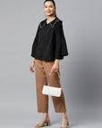 Black Buttoned Top Style Top