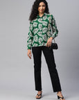Women Floral Printed Casual Buttoned Top