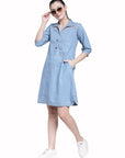 Blue Denim A-Line Dress