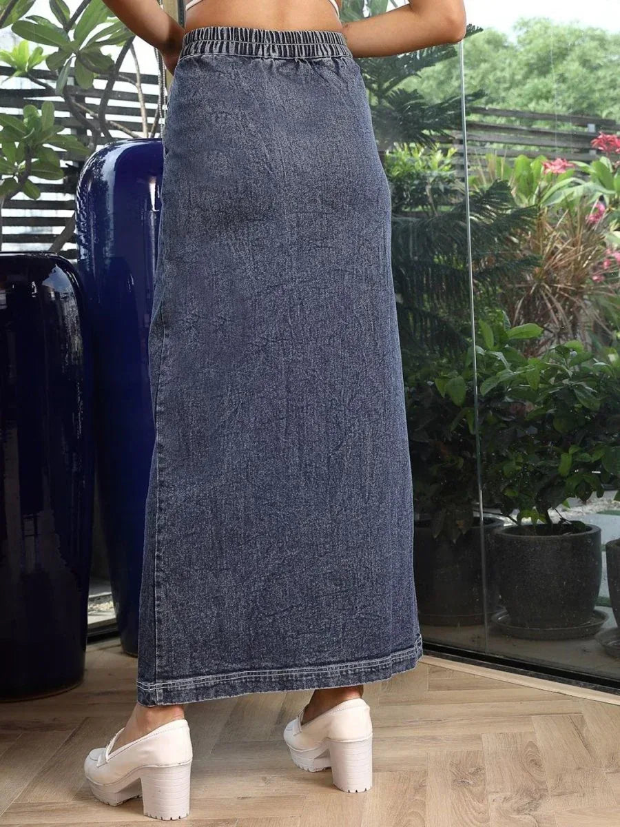 A-Line Maxi Skirt blue - CINK