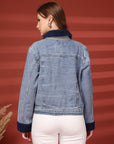 Women Front Open Denim Jacket