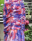 Printed Shoulder Strap Neck Top With Skirt Co-Ord Set multi