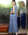 V-Neck Coat With Skirt Co-Ords light-blue