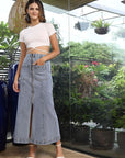 A-Line Mid Rise Maxi Skirts light-blue