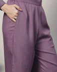 Shirt Collar Embroidered Cotton Shirt With Trousers Co-Ords Set pink