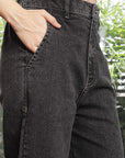 Round Neck Cotton Shirt With Trousers Co-Ords charcoal