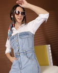 Solid Light Blue Shirt Collar Maxi Dress