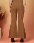 Brown Solid Regular Fit Trouser