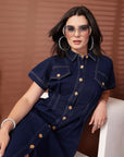 Shirt Collar Midi Dress