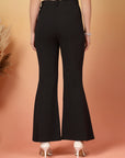 Black Solid Regular Fit Trouser