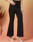 Black Solid Regular Fit Trouser
