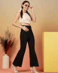 Black Solid Regular Fit Trouser
