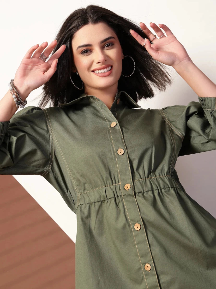 Shirt Collared mini dress