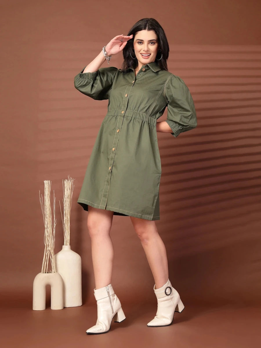 Shirt Collared mini dress
