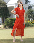 Print Flutter Sleeve Dress