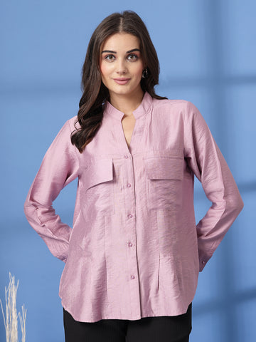 Pink Women Opaque Casual Shirt