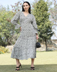 nimal Print Bell Sleeve Dress