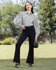 Women Opaque Printed Casual Buttoned Top