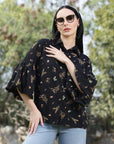 Black Floral Opaque Printed Casual Shirt