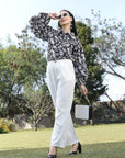 Women Animal Opaque Printed Casual Buttoned Top
