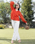 Women Floral Opaque Printed Casual Buttoned Top