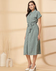 Sea Green Fit & Flare Midi Dress