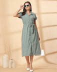 Sea Green Fit & Flare Midi Dress