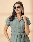 Sea Green Fit & Flare Midi Dress