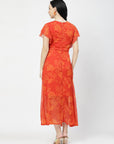 Print Flutter Sleeve Dress