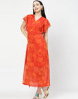 Print Flutter Sleeve Dress