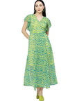 Green abstract print Print Dress