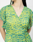 Green abstract print Print Dress