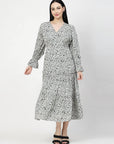 nimal Print Bell Sleeve Dress