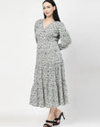 nimal Print Bell Sleeve Dress