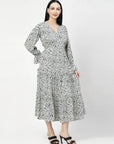 nimal Print Bell Sleeve Dress