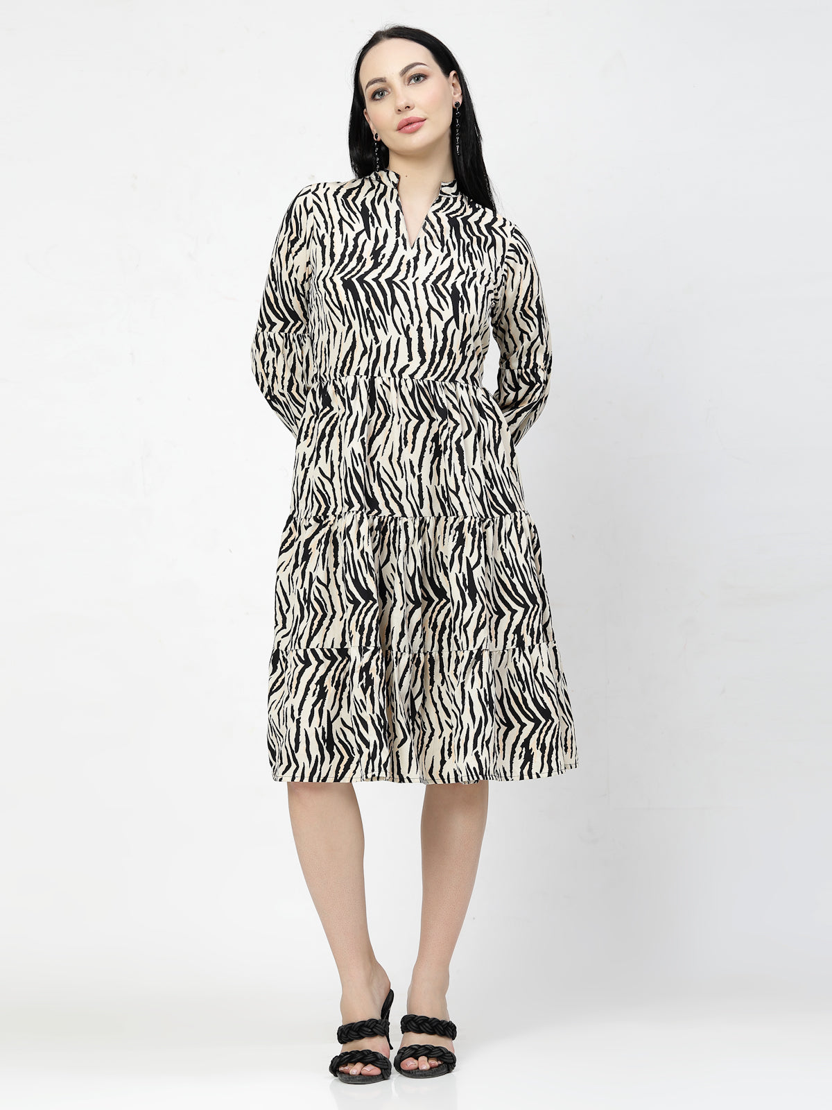 Print Fit &amp; Flare Dress