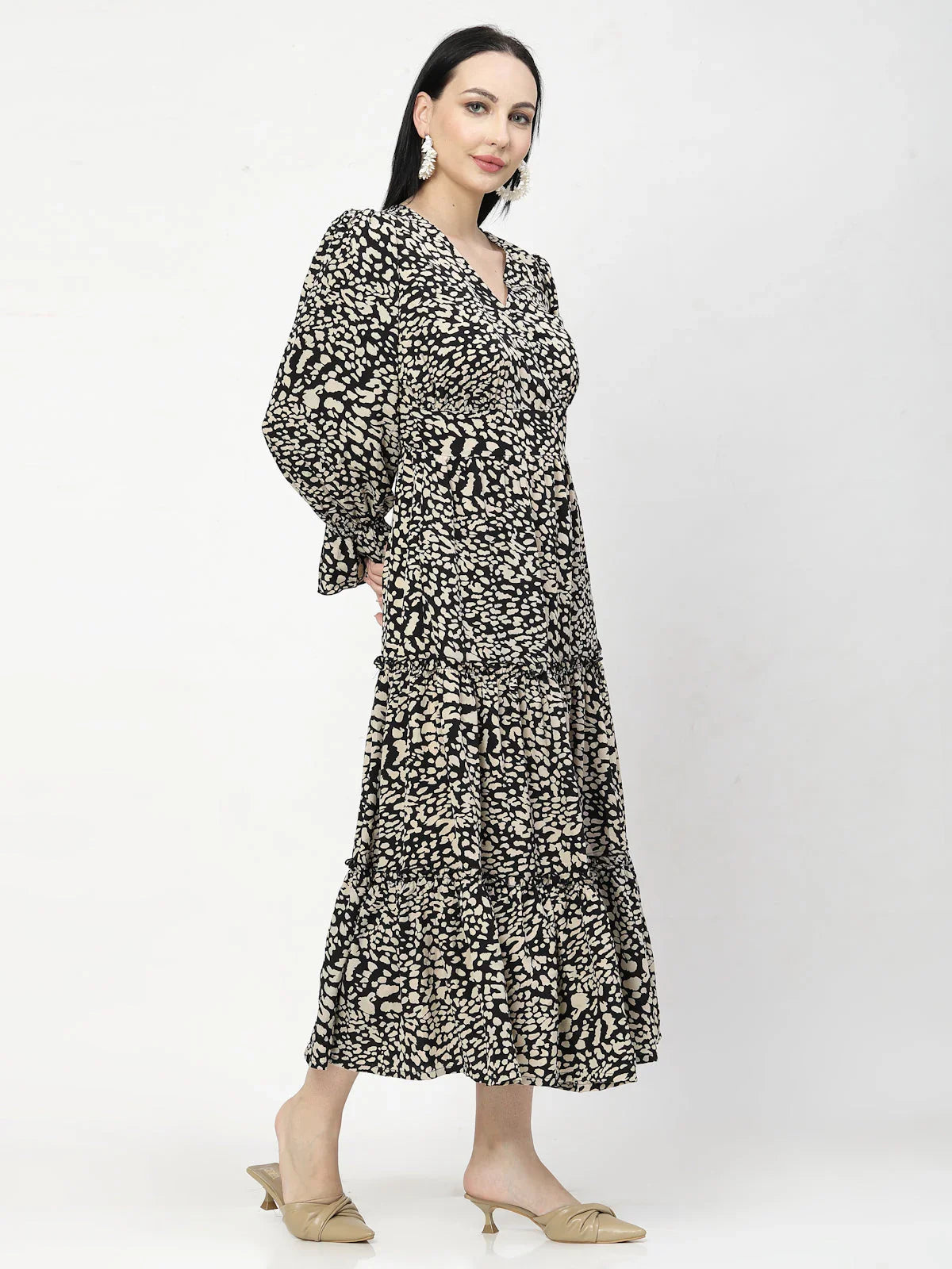 Animal Print Fit &amp; Flare Dress