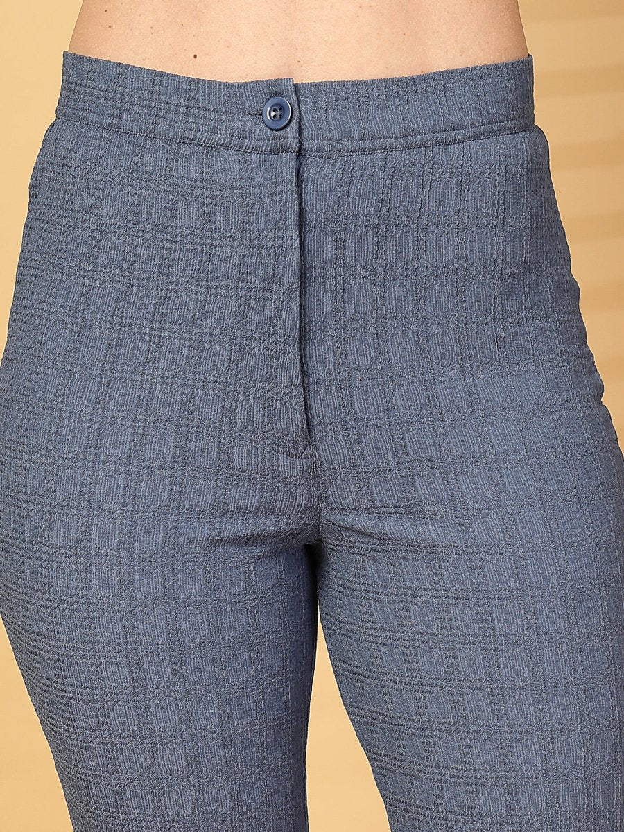 Blue Solid Top With Trouser Co-Ords Set