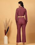 Rust Solid Top With Trouser Co-Ords Set