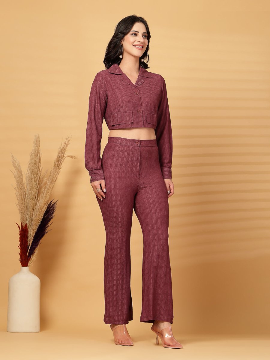 Rust Solid Top With Trouser Co-Ords Set