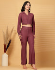 Rust Solid Top With Trouser Co-Ords Set