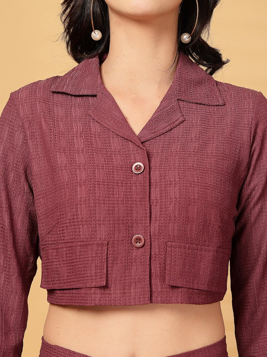 Rust Solid Top With Trouser Co-Ords Set