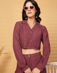 Rust Solid Top With Trouser Co-Ords Set