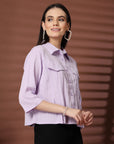 Solid Purple Casual Top