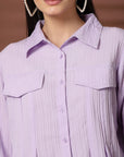 Solid Purple Casual Top