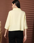 Yellow Solid Casual Top