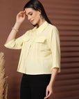 Yellow Solid Casual Top