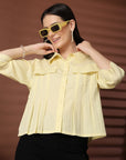 Yellow Solid Casual Top