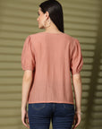 Pink Solid Regular Layered Top