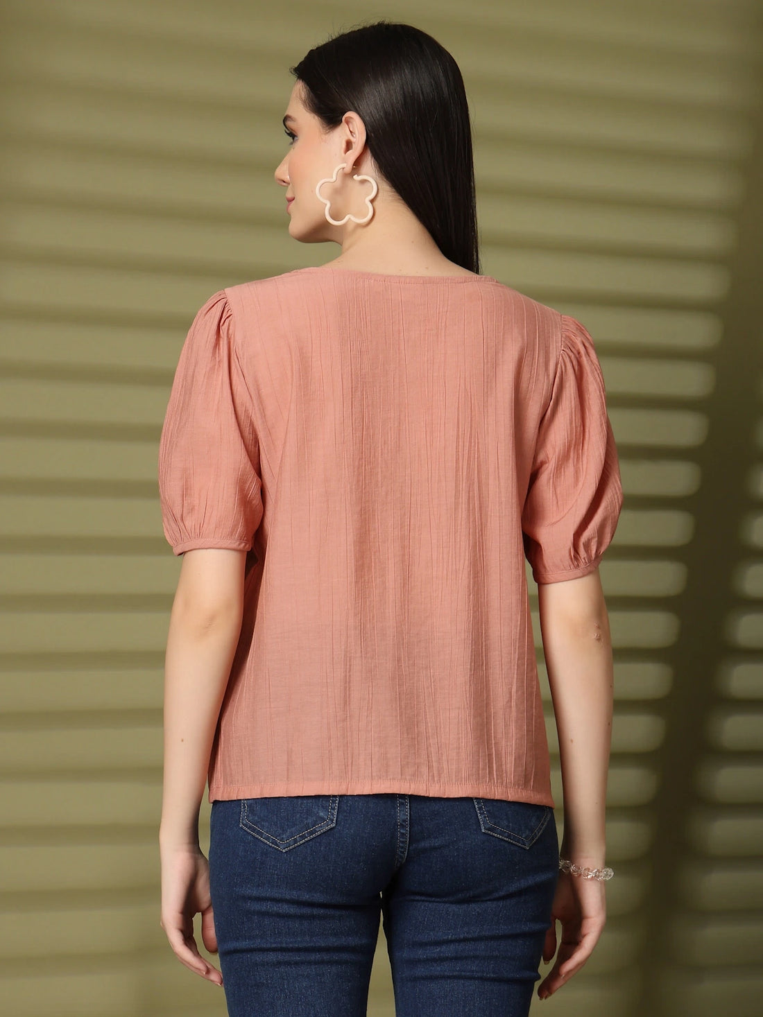 Pink Solid Regular Layered Top